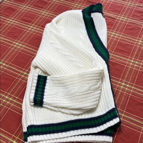 Almost Famous Women’s Cream Cable Knit Varsity Cricket Cardigan Large NWOT - Picture 12 of 12